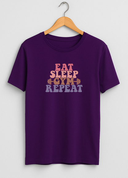 Eat Sleep Gym Purple T-Shirt